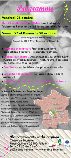 affichette des Journ&eacute;es de la Laine &agrave; Felletin (verso)